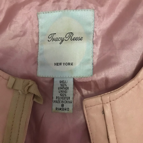 Tracy Reese Light Pink 100% Leather Jacket - Picture 3 of 5